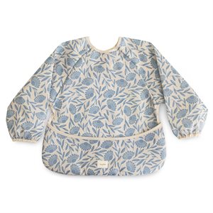 Mushie ​​Long Sleeve Bib​ - Blue Flowers